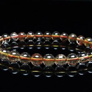 ルチルクォーツ（金針ルチル水晶） ブレスレット 7mm t50-9357 : 誠安