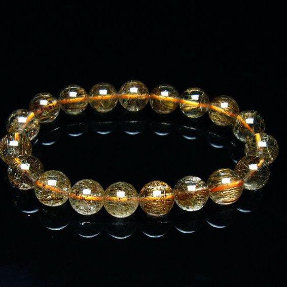 ガーデンクォーツ ブレスレット ルチル入り 庭園水晶  10mm  t50-9665