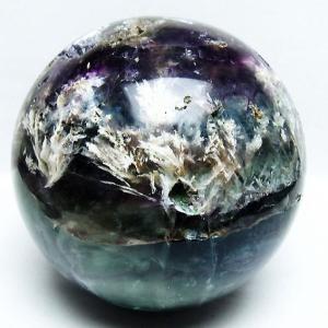 パワーストーン 天然石 エンジェルフェザー フローライト丸玉 77mm