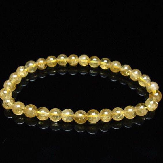 シトリン ブレスレット  6mm  t55-10587