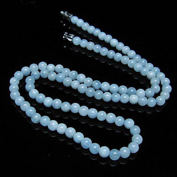 アクアマリン ネックレス  4mm  t556-3447