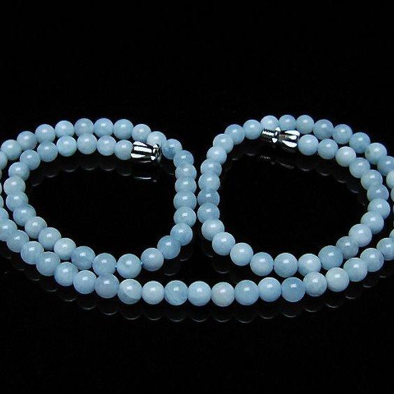 アクアマリン ネックレス  4mm  t556-3450