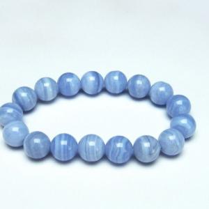 ブルーレースアゲート ブレスレット 14mm アゲット 一点物 メール便