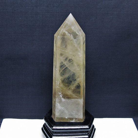 ライトニング水晶 六角柱 t581-5986