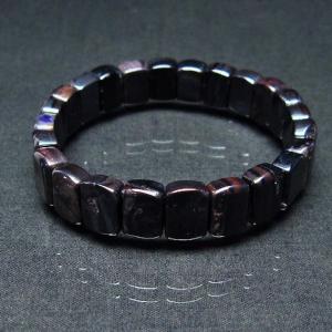 ブラックエレスチャルクォーツ 骸骨水晶 ブレスレット 14mm t124-4834