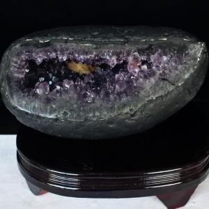 【超特大❗️】瑪瑙笑口　アメジスト共生　スフィア　丸玉　天然石 アメジスト・スマイルボール 【笑口 原石・丸玉】｜最高級