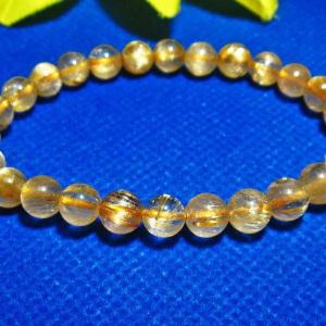 ルチルクォーツ ブレスレット ゴールドタイチンルチル 9mm t473-4465