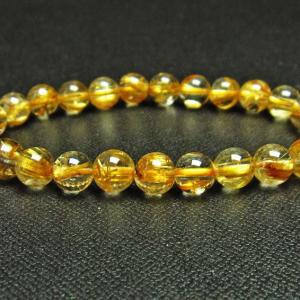 ゴールドルチルクォーツ ブレスレット 約7-8mm ブラジル産 金針水晶