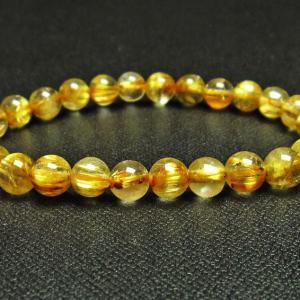 ルチルクォーツ ブレスレット ゴールドタイチンルチル 5mm t116-12757