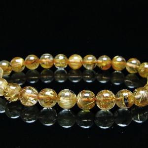 ルチルクォーツ ブレスレット ゴールドタイチンルチル 7mm t116-12143