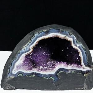 12.4Kg サークルジオード アメジストドーム カルサイト共生 ウルグアイ