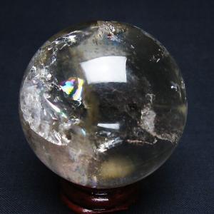 2.4Kg 虹入り ヒマラヤ水晶 丸玉 125mm t718-3454 : 銀座東道 天然石