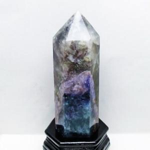 GOLD STONE エンジェルフェザー フローライト 六角柱 約4-5cm 1本