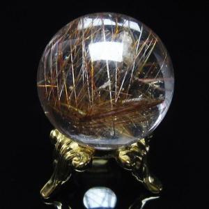 ルチルクォーツ 水晶 丸玉 スフィア 18mm t637-4750 : 誠安天然石専門