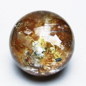 ルチルクォーツ 丸玉 ゴールドタイチンルチル水晶 20mm t145-2427 : 誠