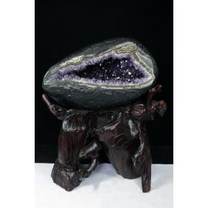 天然 アメジスト 紫水晶 ドーム 原石 大きい クラスター H33.5cm 25.5