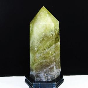 スモーキークォーツ 煙水晶 六角柱 ダブルポイント 6.5Kg 台座付属