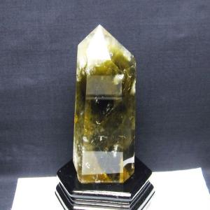 スモーキークォーツ 六角柱 煙水晶 5.2Kg 台座付属 送料無料 一点物