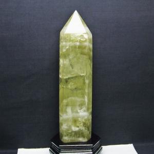 スモーキークォーツ 六角柱 煙水晶 虹入り 3.7Kg 台座付属 送料無料