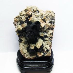 1.2Kg モリオン 純天然 黒水晶 手彫り 観音 置物 t130-2071 : 誠安