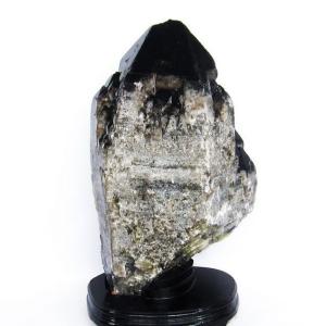 1.2Kg モリオン 純天然 黒水晶 手彫り 観音 置物 t130-2071 : 誠安