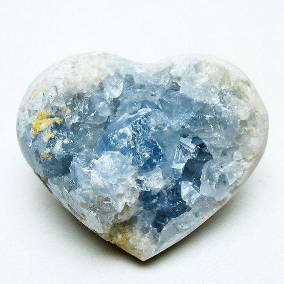 セレスタイト 天青石 ハートシェイプ  原石 t756-6150