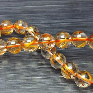 ルチルクォーツ ブレスレット ゴールドタイチンルチル 7mm t6-5780
