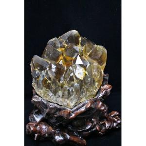 ルチルクォーツ クラスター ルチル剥き出し 二酸化チタン&ヘマタイト