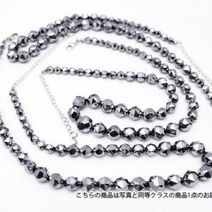 高純度激安 テラヘルツ ネックレス 本物　テラヘルツ鉱石 20面スターカット ミックスビーズタイプ12mm〜6mm 《rv》 T822-10｜seian