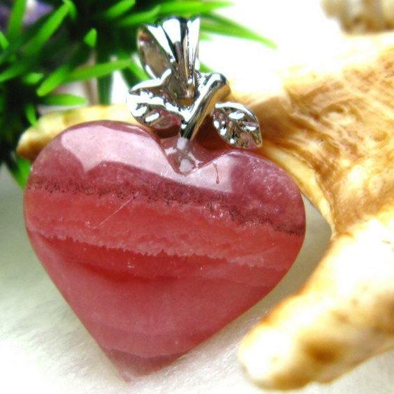 インカローズ ロードクロサイトハート ペンダント  w10-40