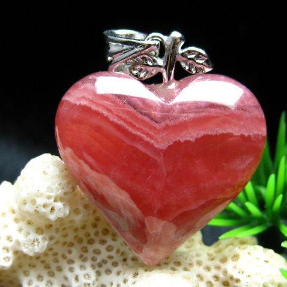 インカローズ ロードクロサイトハート ペンダント  w10-8