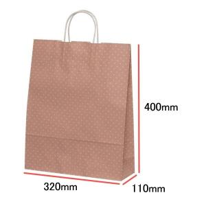 手提袋（手提げ紙袋） ＨＺ　水玉　ピンク　巾320×マチ110×高さ400mm（50枚セット）｜seibu-store