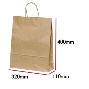 手提袋（手提げ紙袋） ＨＺ　未晒　無地　巾320×マチ110×高さ400mm（50枚セット）｜seibu-store