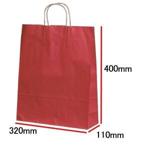 手提げ袋（紙袋） ＨＺ　ルージュ　赤　巾320×マチ110×高さ400mm （50枚セット）｜seibu-store