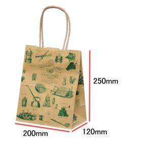手提袋（手提げ紙袋） ＨＶ２０　シルバースミス　巾200×マチ120×高さ250mm（50枚セット）｜seibu-store