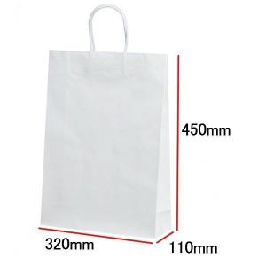 手提げ袋（手提げ紙袋） ＳＴ２才　プリティ　白　巾320×マチ110×高さ450mm（10枚セット）｜seibu-store