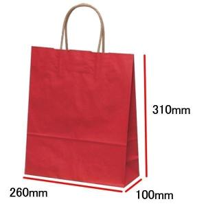 手提げ袋（紙袋） ＨＢＴ　ルージュ　赤　巾260×マチ100×高さ310mm （50枚セット）