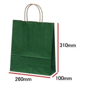 手提げ袋（紙袋） ＨＢＴ　エメラルド　緑　巾260×マチ100×高さ310mm （50枚セット）｜seibu-store