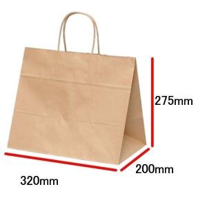 手提袋（手提げ紙袋） ＨＶ６８　未晒　無地　巾320×マチ200×高さ275mm（50枚セット）｜seibu-store