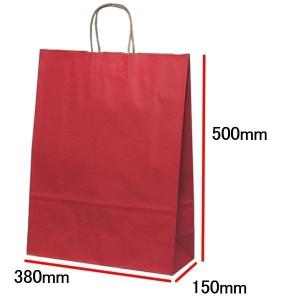 手提げ袋（紙袋） ＨＶ１００　ルージュ　赤　巾380×マチ150×高さ500mm （50枚セット）｜seibu-store