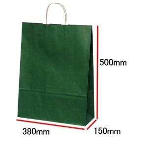 手提げ袋（紙袋） ＨＶ１００　エメラルド　緑　巾380×マチ150×高さ500mm （50枚セット）