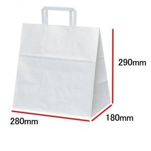 手提げ袋（手提げ紙袋） Ｈ平２８　晒　無地　巾280×マチ180×高さ290mm（50枚セット）｜seibu-store
