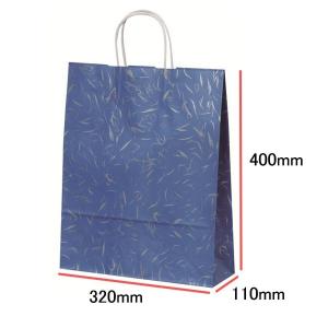 手提袋（手提げ紙袋） ＨＺ　風雅　ブルー　巾320×マチ110×高さ400mm（50枚セット）｜seibu-store