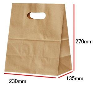 手提袋（手提げ紙袋） イーグリップ　LL　茶無地　巾230×マチ135×高さ270mm（50枚セット）｜seibu-store
