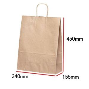 手提袋（手提げ紙袋） ＨＶ７０　未晒　無地　巾340×マチ155×高さ450mm（50枚セット）｜seibu-store