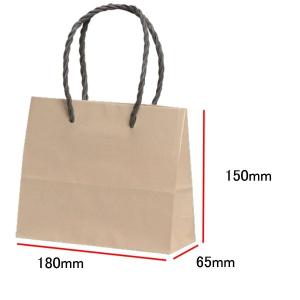 手提袋（手提げ紙袋） ミニ　クリーム　巾180×マチ65×高さ150mm（200枚セット）｜seibu-store