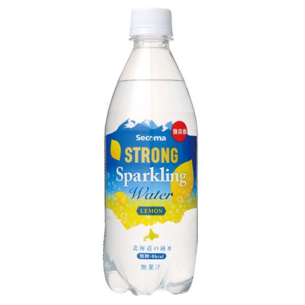 セイコーマート Secoma ストロングスパークリングウォーターレモン500ml 24本入 ペットボ...