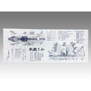 戦艦大和 てぬぐい 【 手ぬぐい ( 戦艦大和 [ 説明図 ])】 戦艦大和グッズYAMATO 手拭い 和雑貨 綿100％ ハンカチ タオル