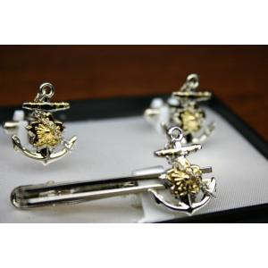 自衛隊グッズ【 カフスセット(桜イカリ) 海上自衛隊グッズ 】タイピンセット ネクタイ メンズ レデ...