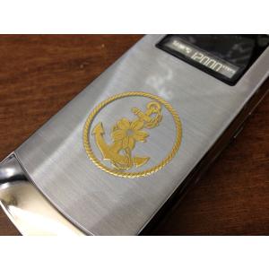 金蒔絵シール ( 桜にイカリ ) 海上自衛隊グッズ 自衛隊グッズ うつし金蒔絵